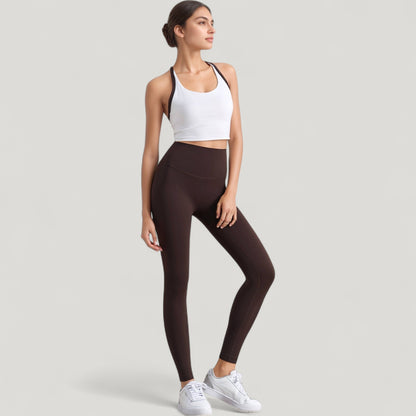Anna-Kaci Active Women's Scoop Neck Racerback Sports Bra with Contrast Trim