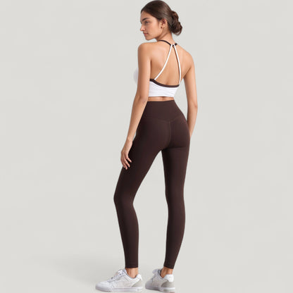 Anna-Kaci Active Women's Scoop Neck Racerback Sports Bra with Contrast Trim