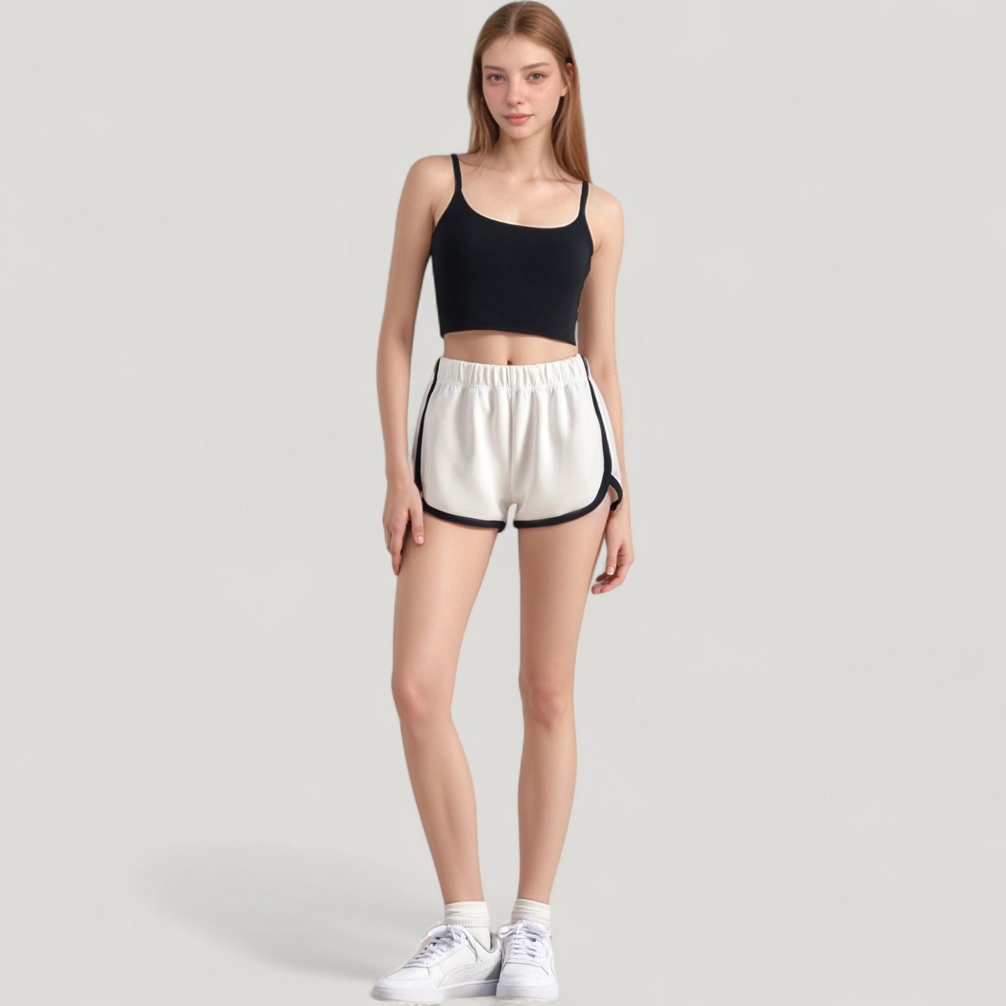 Anna-Kaci Active Women's Scoop Neck Spaghetti Strap Sports Bra with Smooth Finish