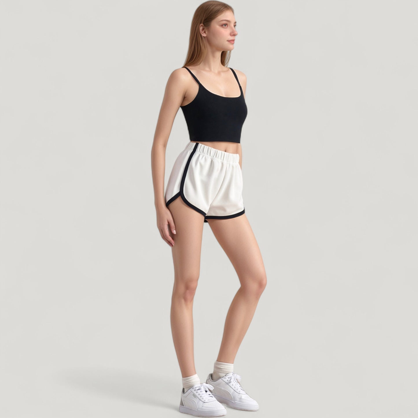 Anna-Kaci Active Women's Scoop Neck Spaghetti Strap Sports Bra with Smooth Finish