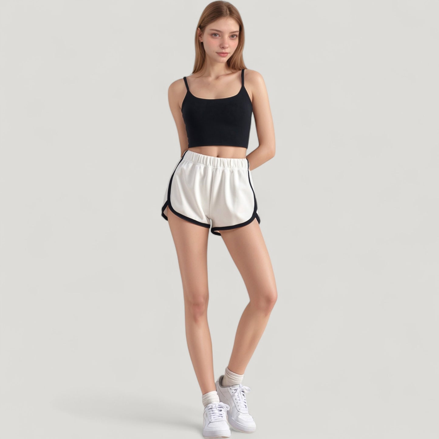 Anna-Kaci Active Women's Scoop Neck Spaghetti Strap Sports Bra with Smooth Finish