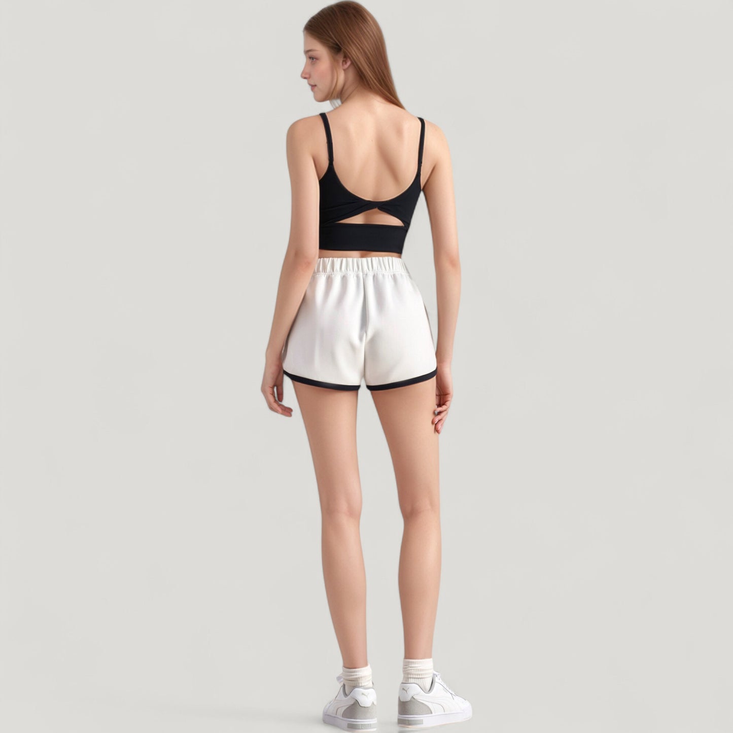 Anna-Kaci Active Women's Scoop Neck Spaghetti Strap Sports Bra with Smooth Finish