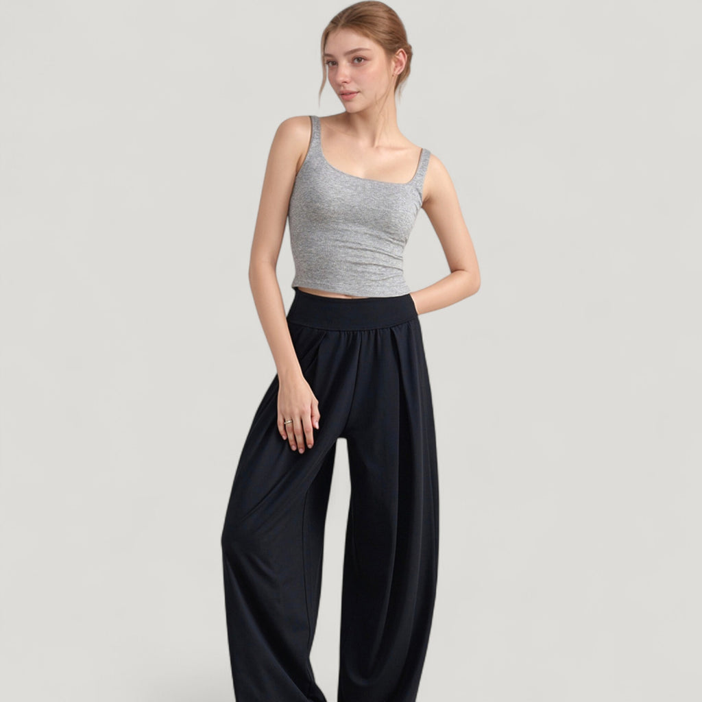 Anna-Kaci Active Women's Ribbed Knit Square Neck Tank Top with Wide Straps