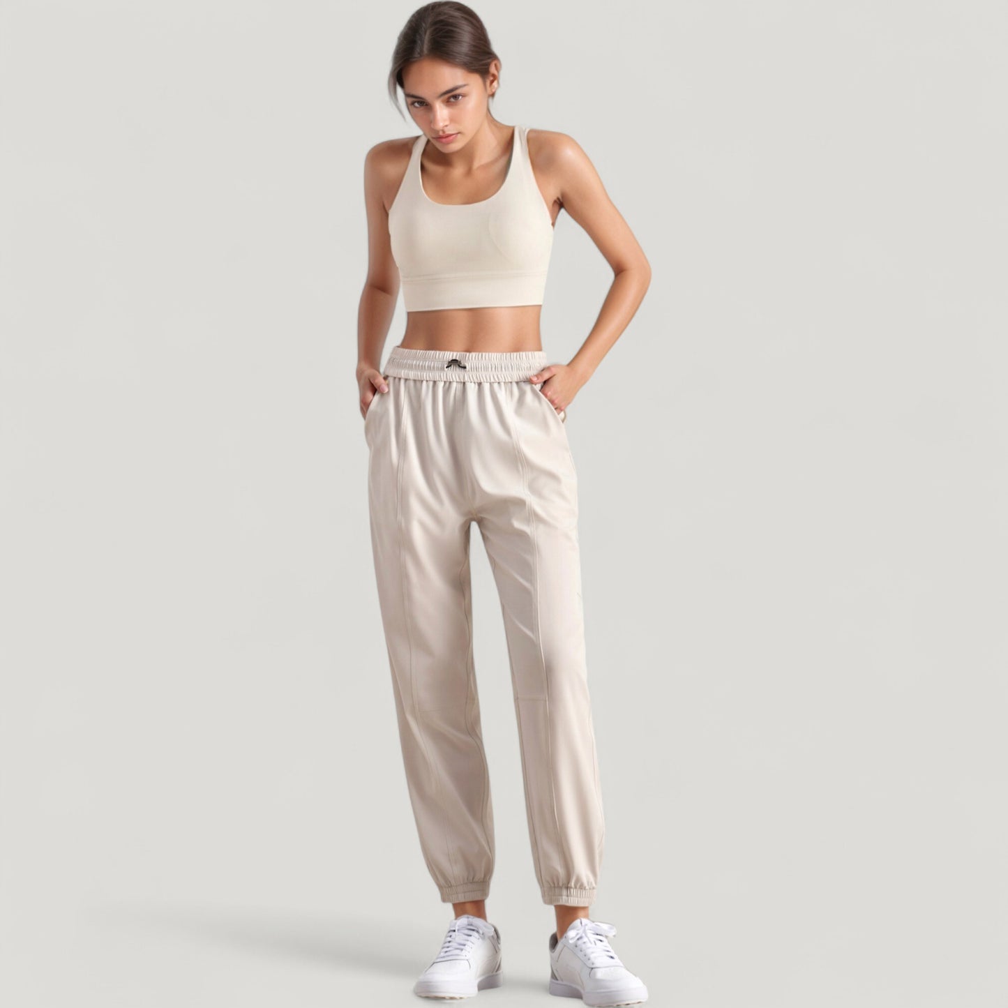 Anna-Kaci Active Women's High Waist Jogger Pants with Elastic Cuffs and Side Pockets