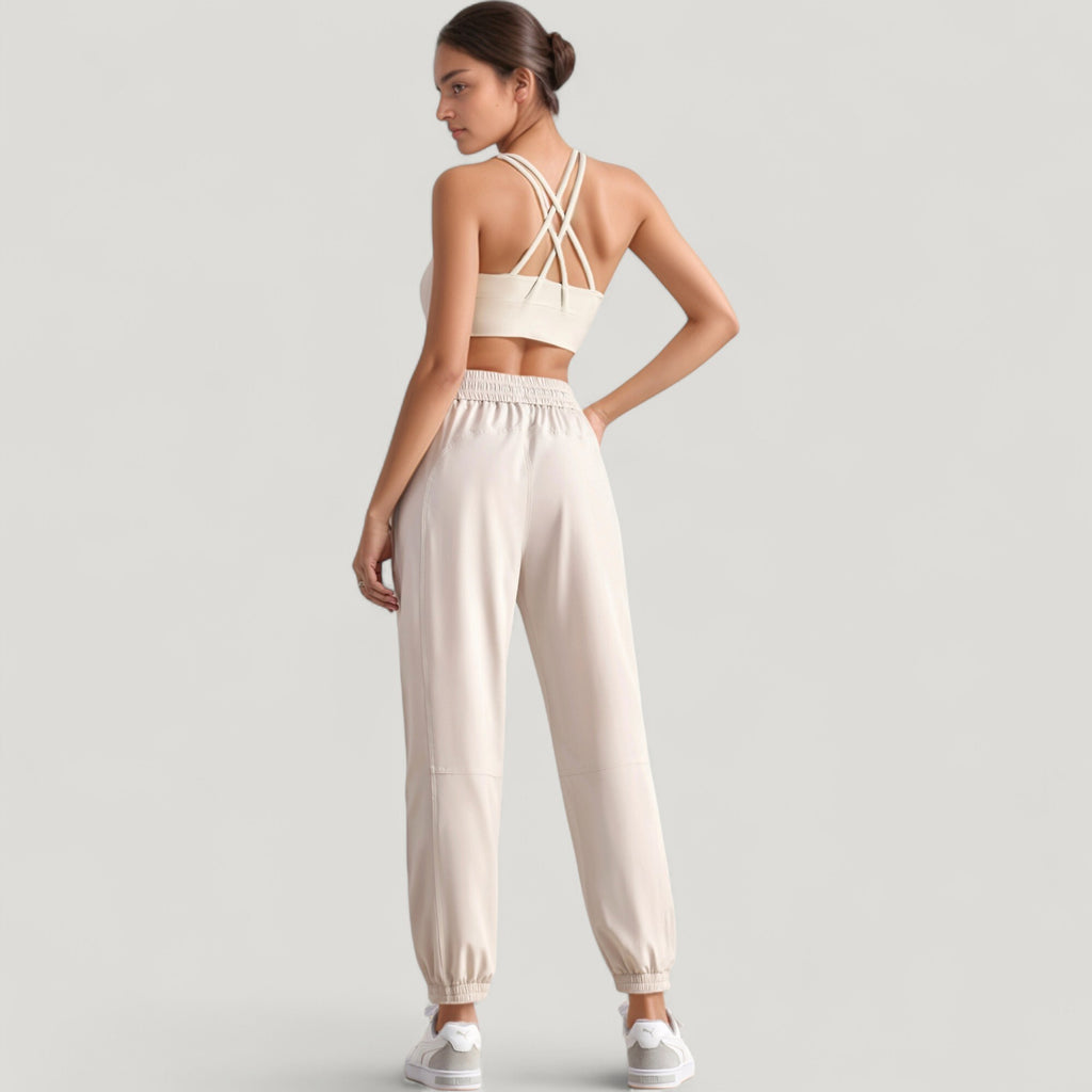 Anna-Kaci Active Women's High Waist Jogger Pants with Elastic Cuffs and Side Pockets
