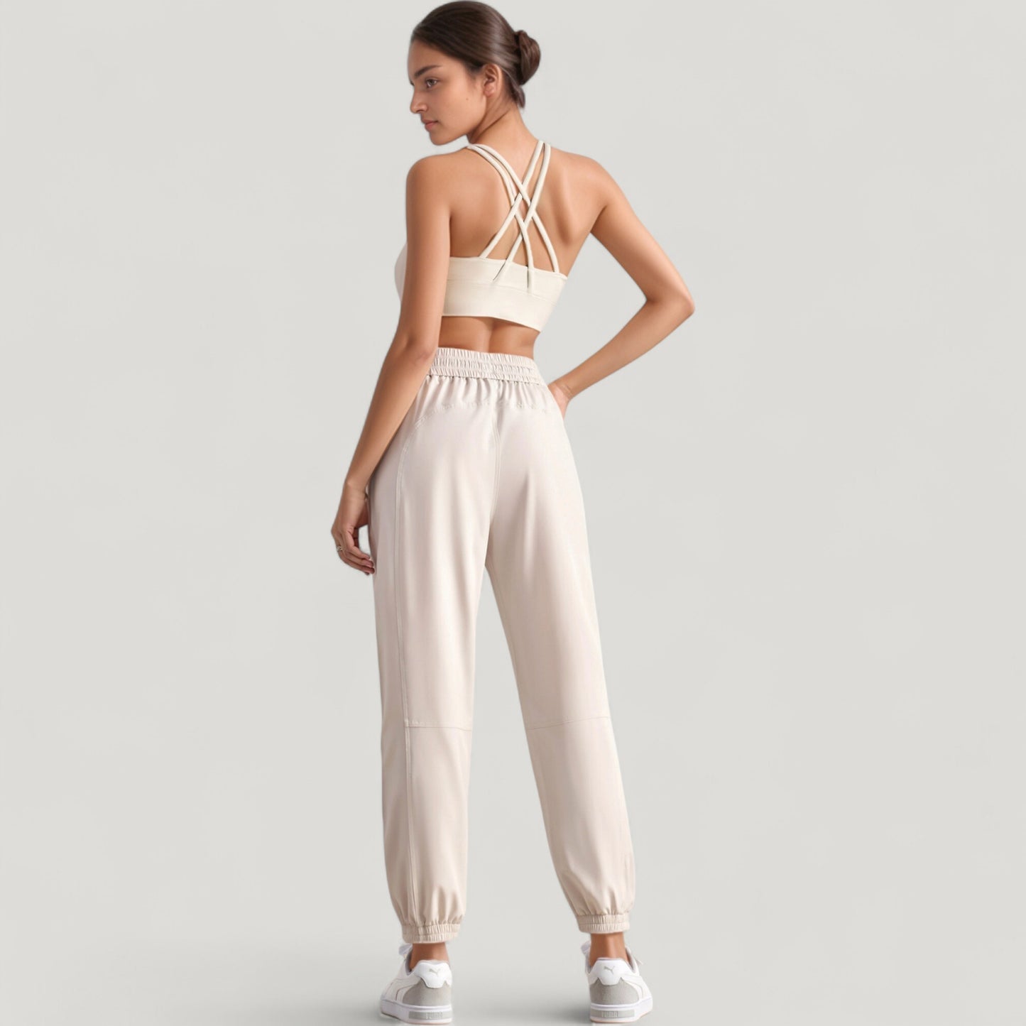 Anna-Kaci Active Women's High Waist Jogger Pants with Elastic Cuffs and Side Pockets