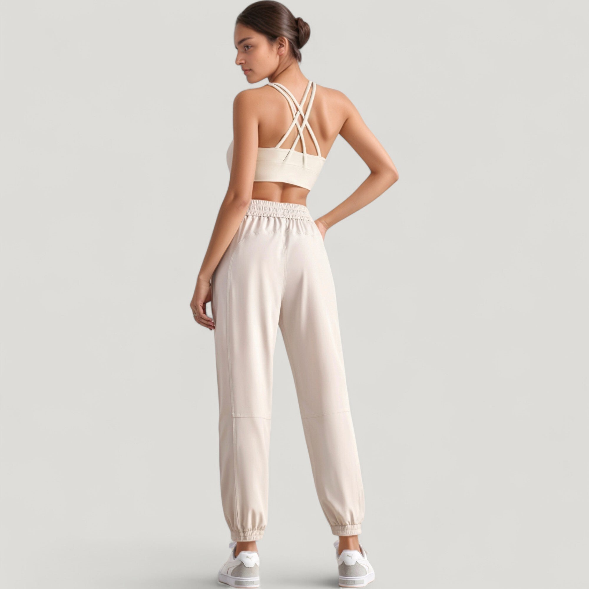 Anna-Kaci Active Women's High Waist Jogger Pants with Elastic Cuffs and Side Pockets