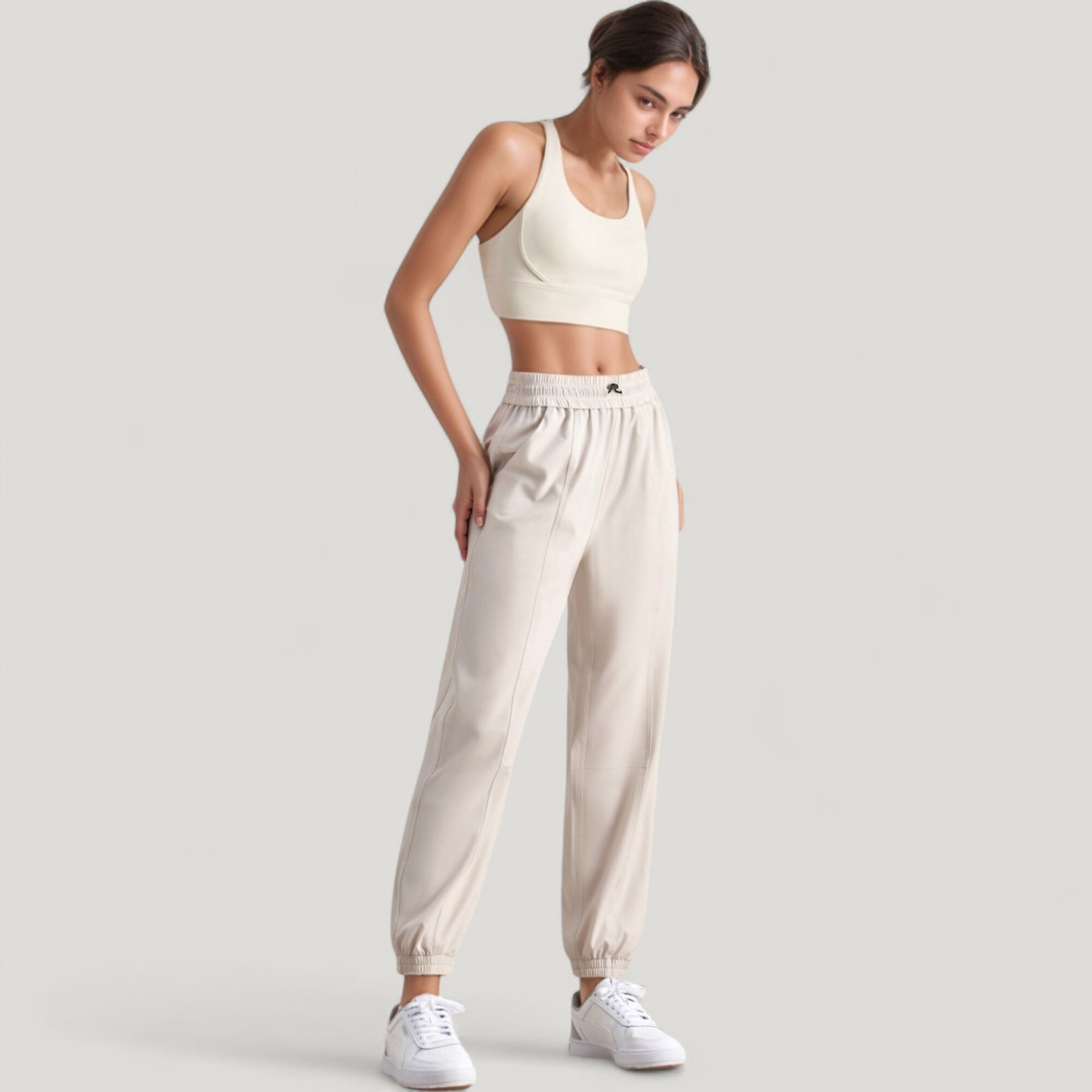 Anna-Kaci Active Women's High Waist Jogger Pants with Elastic Cuffs and Side Pockets
