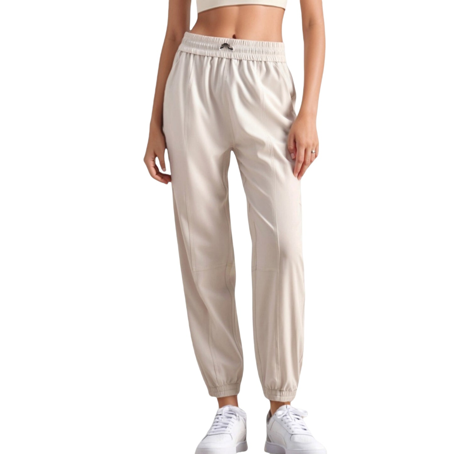 Anna-Kaci Active Women's High Waist Jogger Pants with Elastic Cuffs and Side Pockets