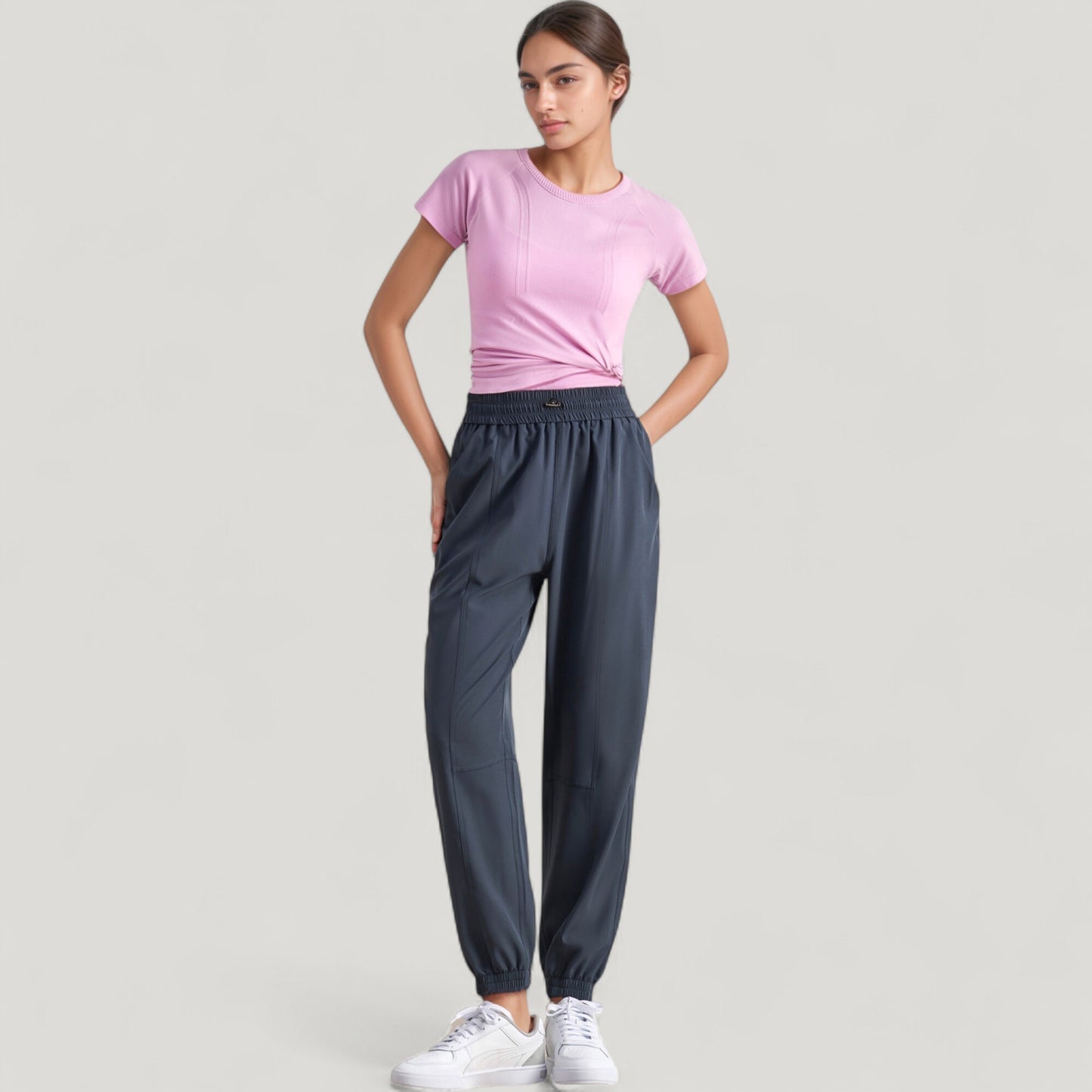 Anna-Kaci Active Women's High Waist Jogger Pants with Elastic Cuffs and Side Pockets