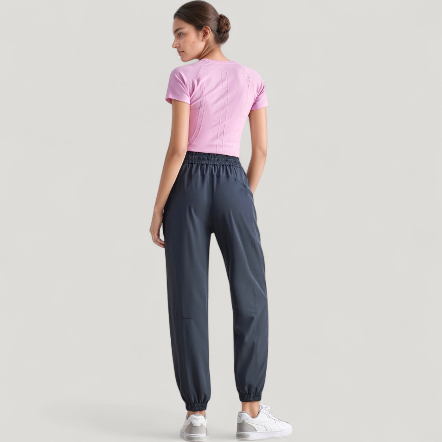 Anna-Kaci Active Women's High Waist Jogger Pants with Elastic Cuffs and Side Pockets