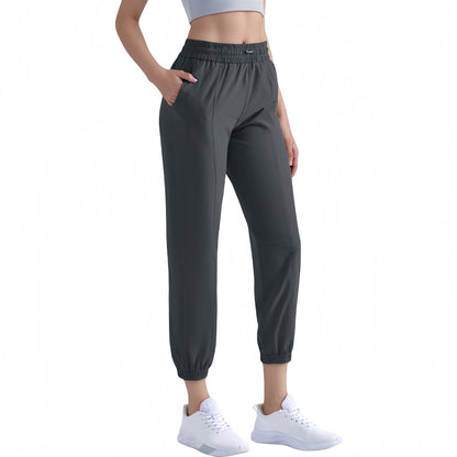 Anna-Kaci Active Women's High Waist Jogger Pants with Elastic Cuffs and Side Pockets
