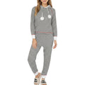 Anna-Kaci Lounge Women's 2-Piece Set Long Sleeve Pullover Top with Fuzzy Collar and Relaxed Fit Pants Pajama Set in Soft Knit Fabric