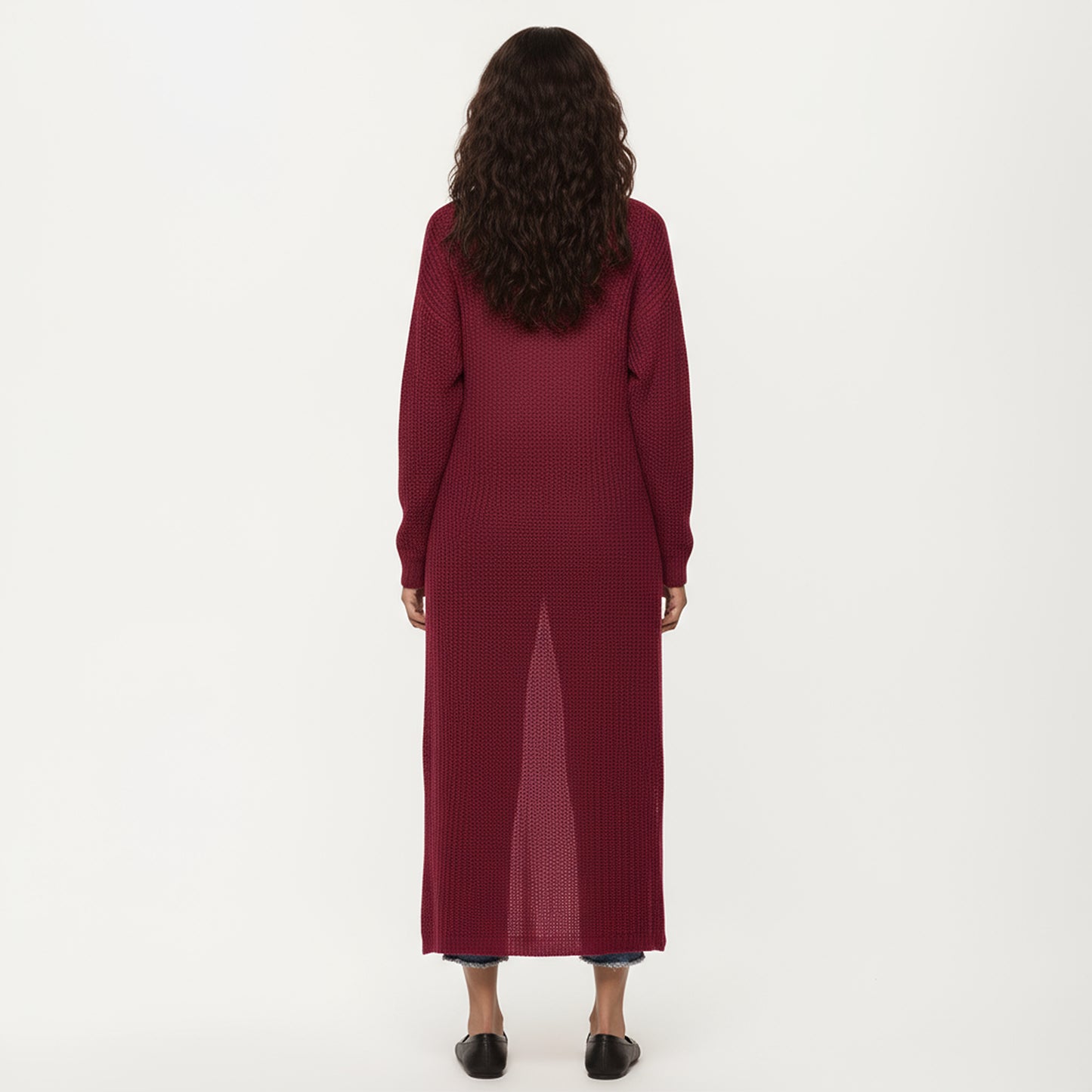 Anna-Kaci Women's Open Front Long Knit Cardigan with Pockets and Ribbed Trim