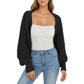 Anna-Kaci Women's Open Front Long Sleeve Knit Shrug Cardigan with Cropped Fit