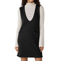 Anna-Kaci Women's Sleeveless V-Neck Shift Dress with Front Patch Pockets