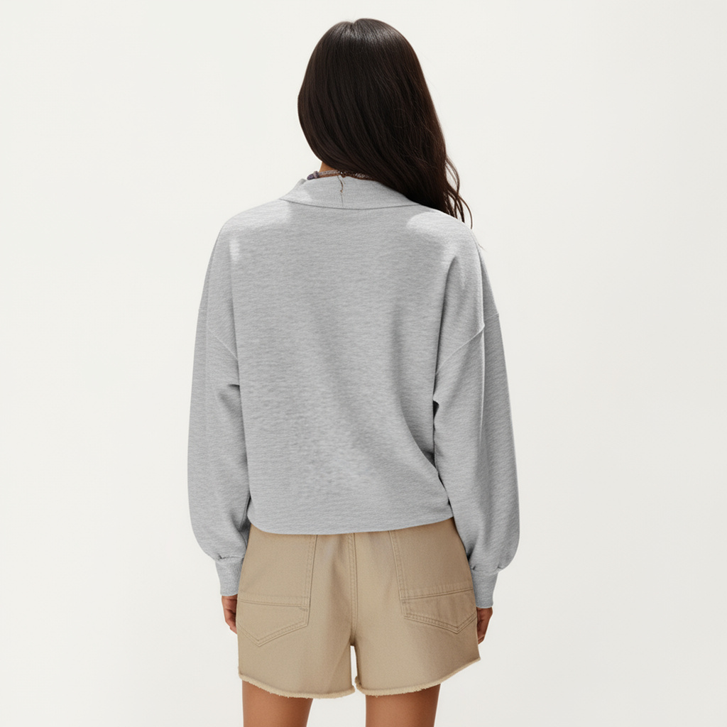 Anna-Kaci Women's Long Sleeve Crew Neck Pullover Top with Relaxed Fit and Ribbed Cuffs
