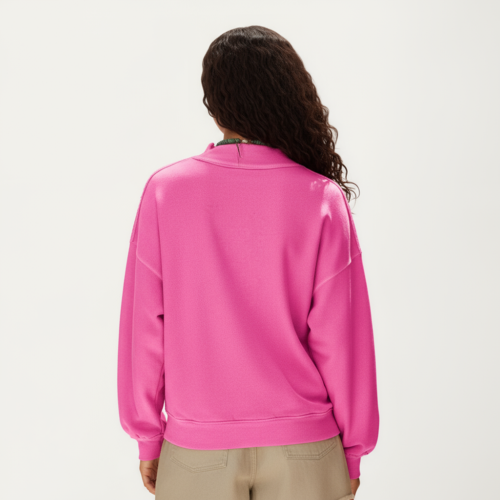 Anna-Kaci Women's Long Sleeve Crew Neck Pullover Top with Relaxed Fit and Ribbed Cuffs