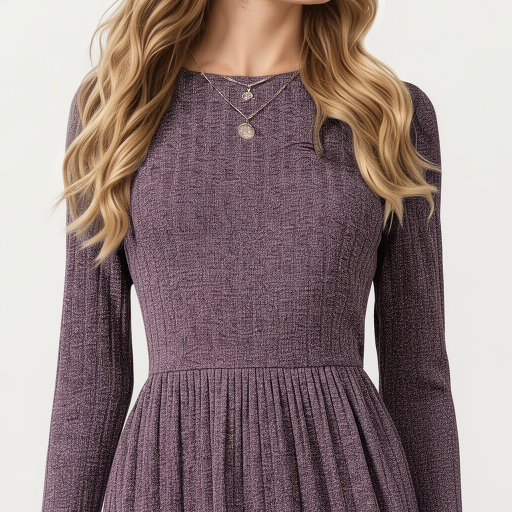 Anna-Kaci Women's Long Sleeve Tiered Skater Dress with Fitted Bodice and Flowy Hem