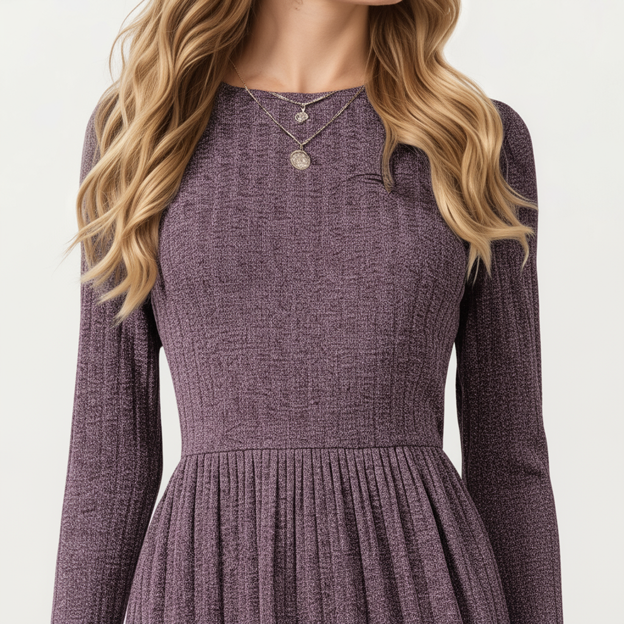 Anna-Kaci Women's Long Sleeve Tiered Skater Dress with Fitted Bodice and Flowy Hem