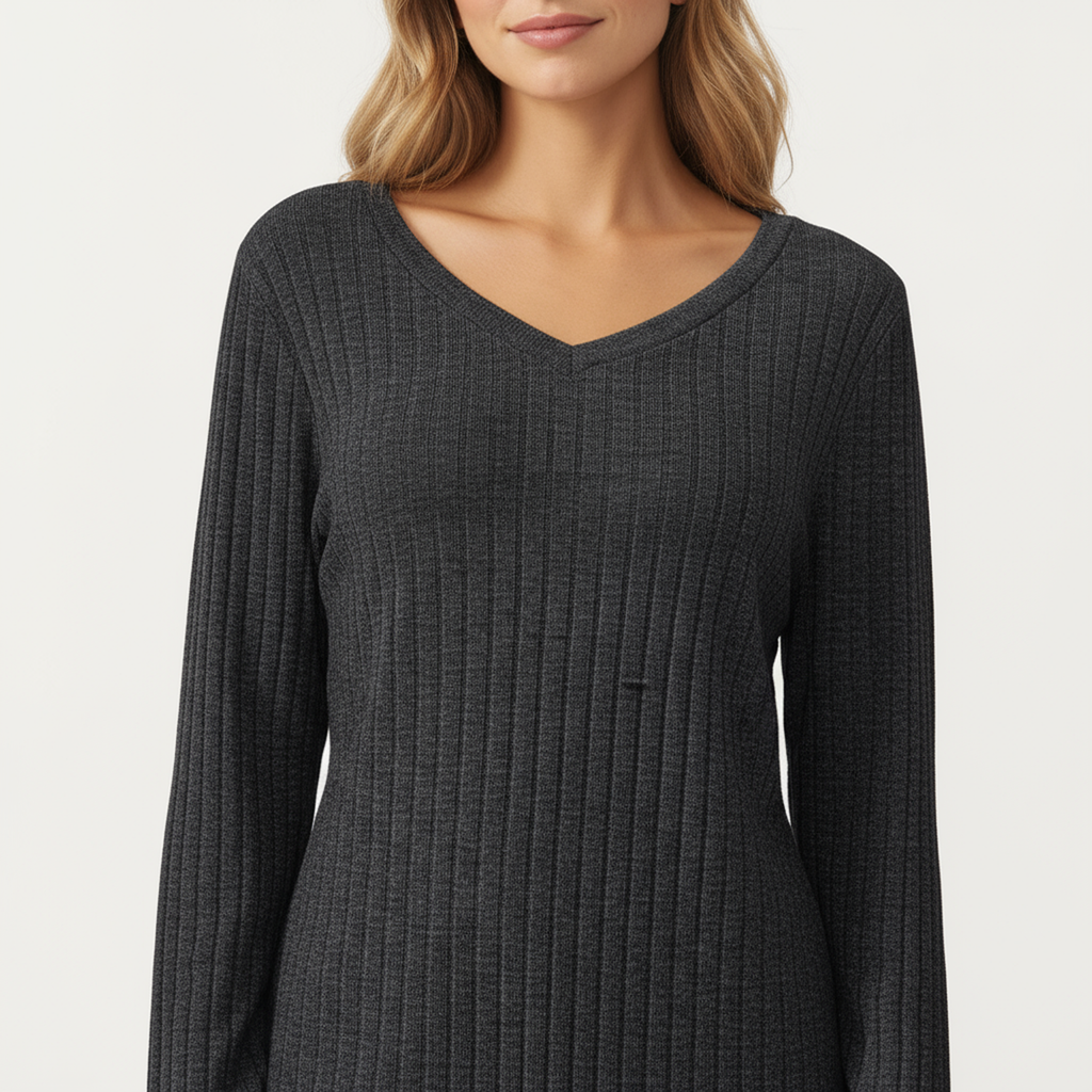 Anna-Kaci Women's 2-Piece Set Off-Shoulder Ribbed Knit Long Sleeve Top and Wide Leg Pants