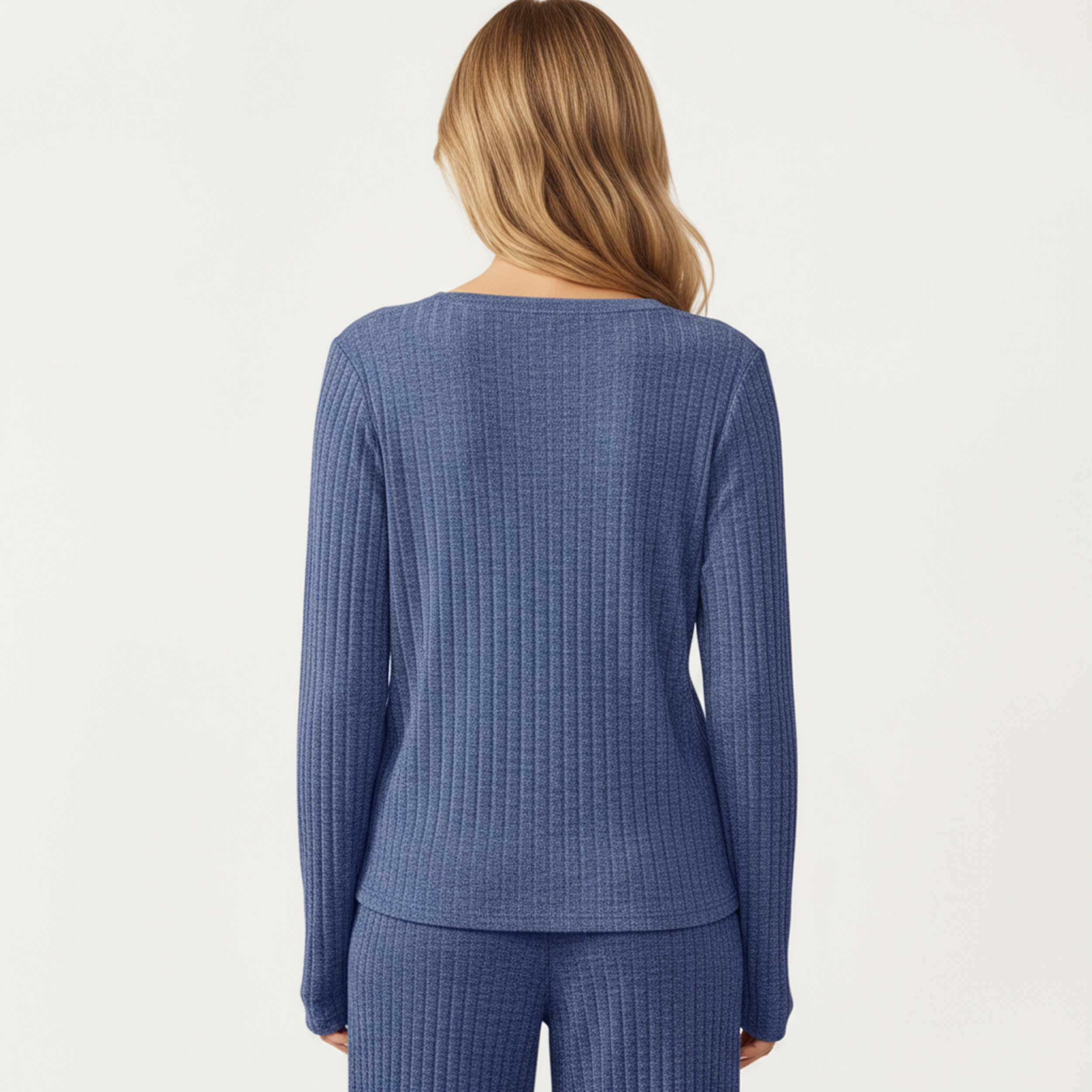 Anna-Kaci Women's 2-Piece Set Off-Shoulder Ribbed Knit Long Sleeve Top and Wide Leg Pants