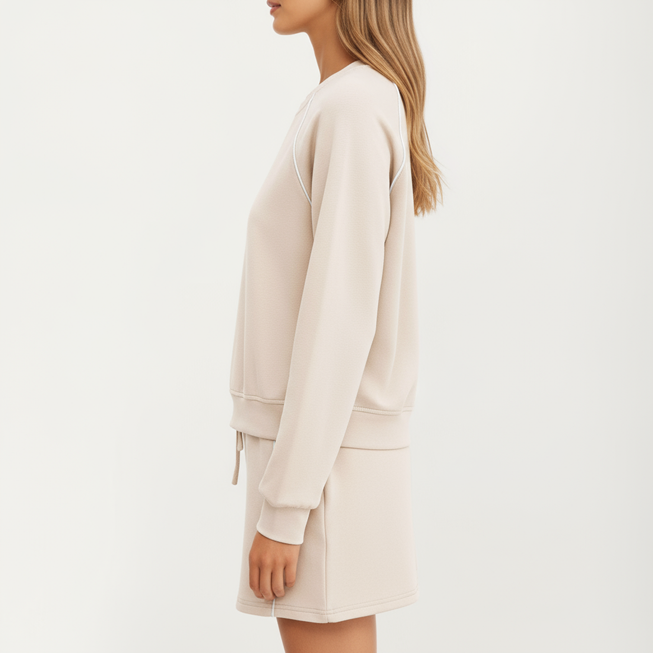 Anna-Kaci Women's 2-Piece Set Long Sleeve Pullover Top with Elastic Waist Mini Skirt