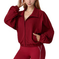 Anna-Kaci Active Women's Zip-Up Activewear Jacket with High Collar Long Sleeves and Relaxed Elastic Hem