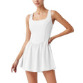 Anna-Kaci Active Women's Sleeveless Active Tennis Dress with Flowy Skirt and Crisscross Back Strap Detail