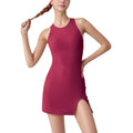 Anna-Kaci Active Women's Sleeveless Activewear Dress with High Neckline and Cross Back Straps