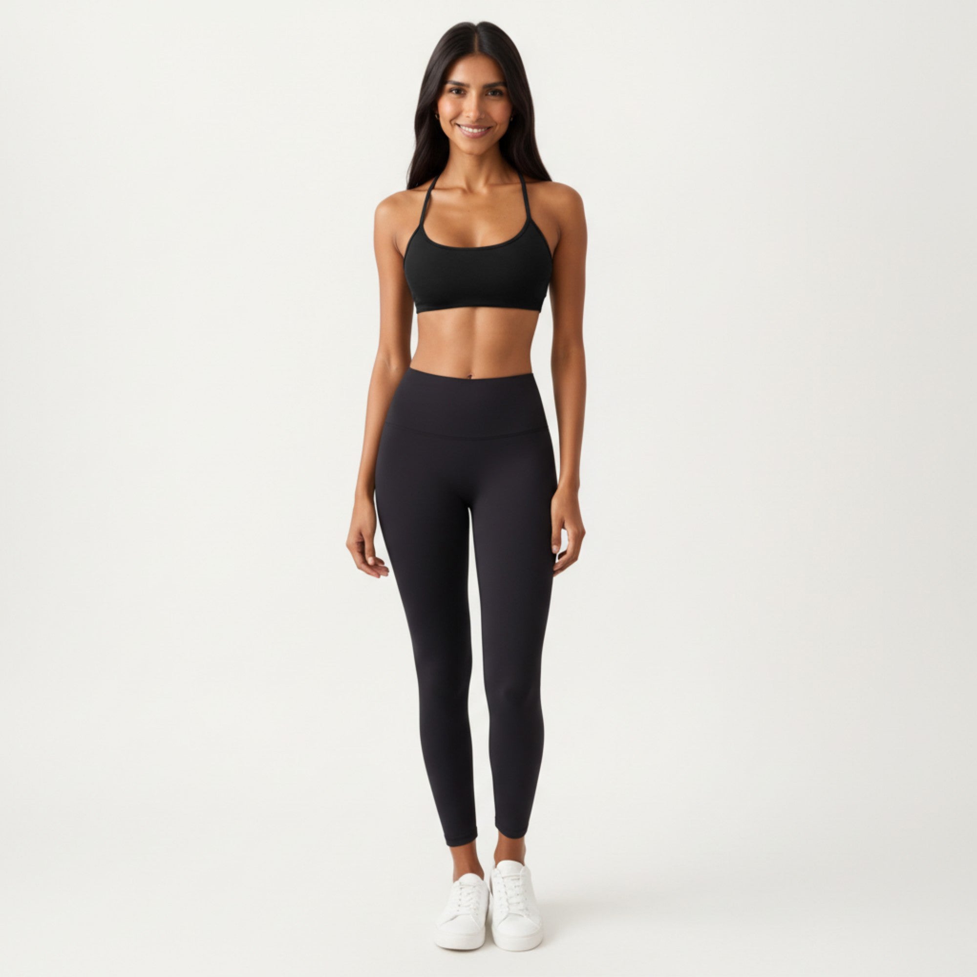 Anna-Kaci Active Women's Strappy Back Sports Bra with Scoop Neckline and Stretch Knit Fabric
