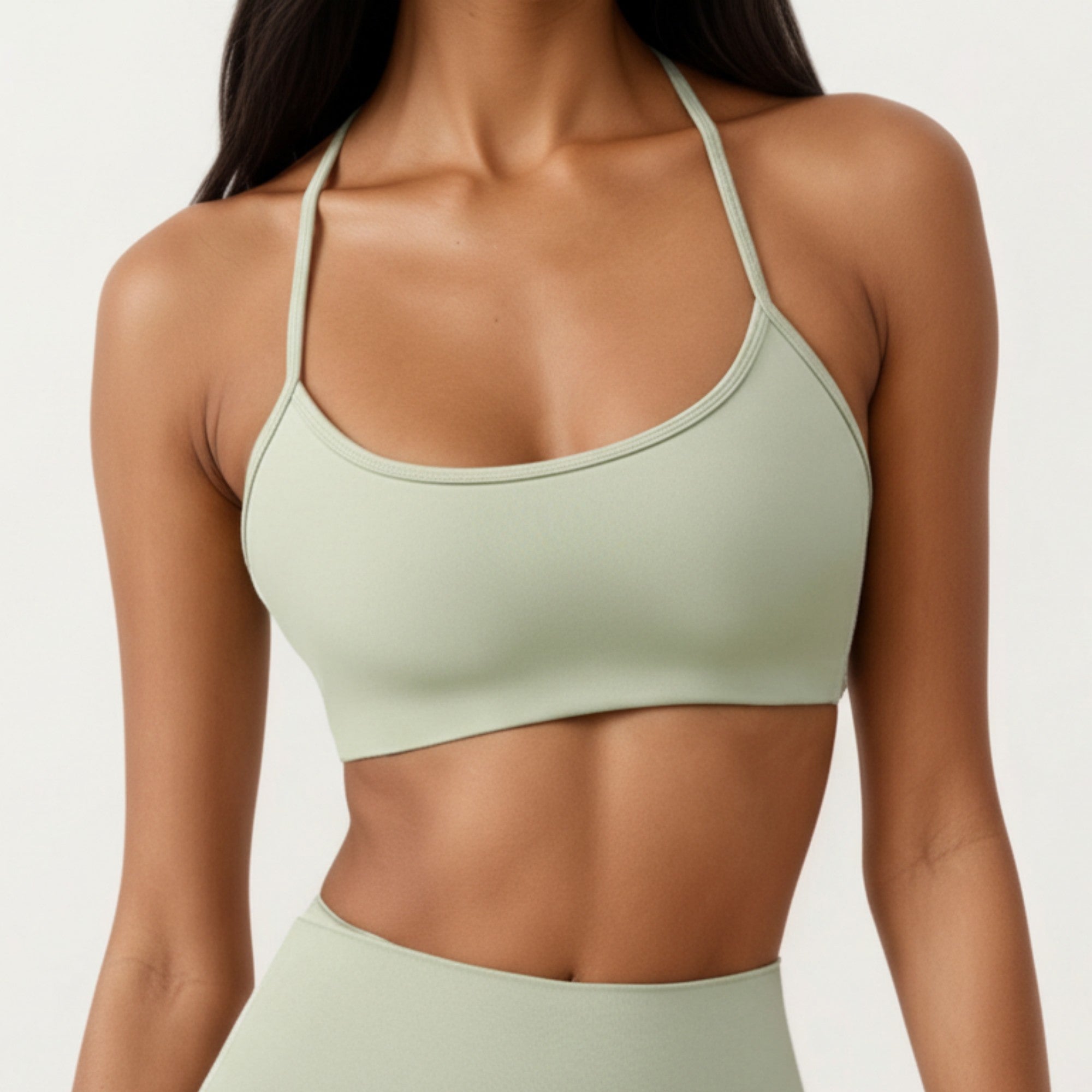 Anna-Kaci Active Women's Strappy Back Sports Bra with Scoop Neckline and Stretch Knit Fabric
