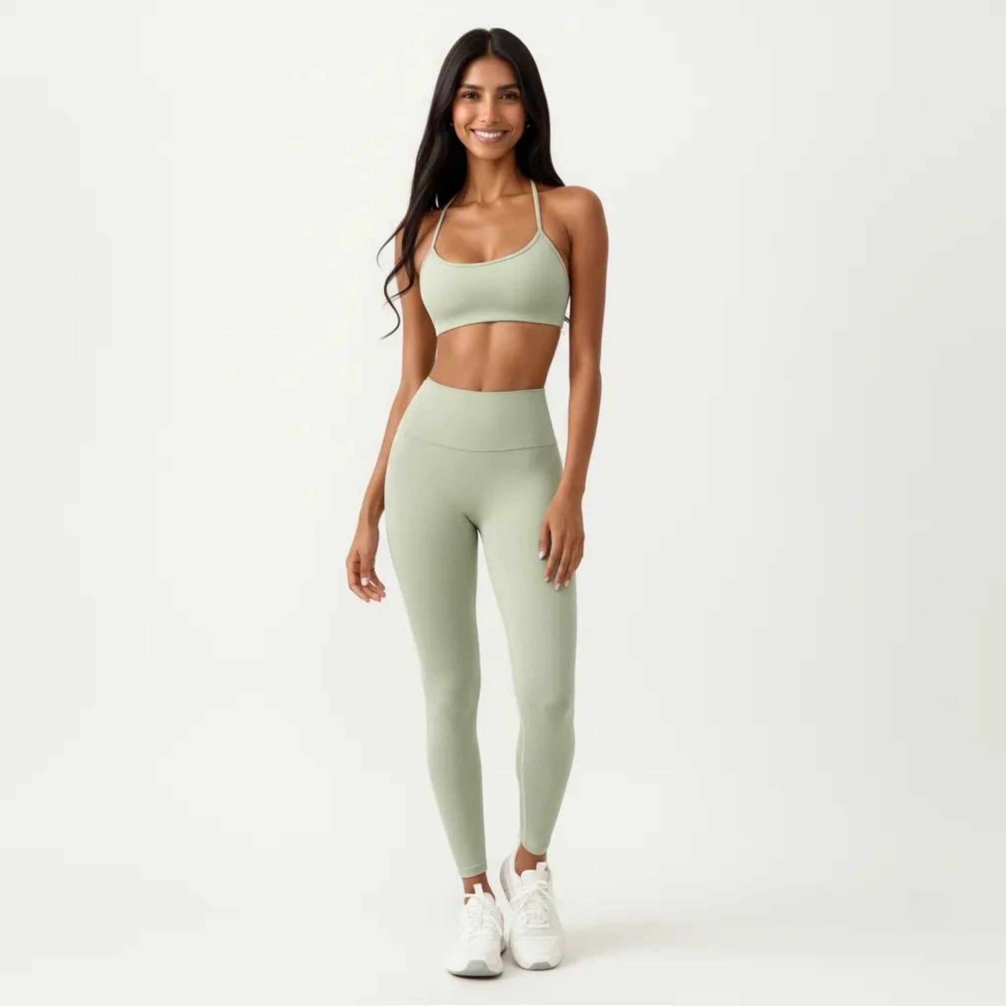 Anna-Kaci Active Women's Strappy Back Sports Bra with Scoop Neckline and Stretch Knit Fabric