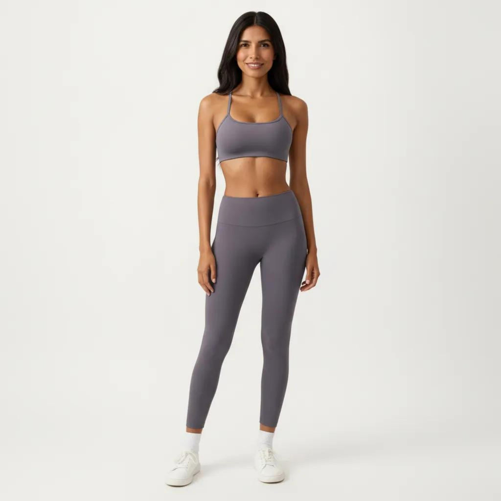 Anna-Kaci Active Women's Strappy Back Sports Bra with Scoop Neckline and Stretch Knit Fabric