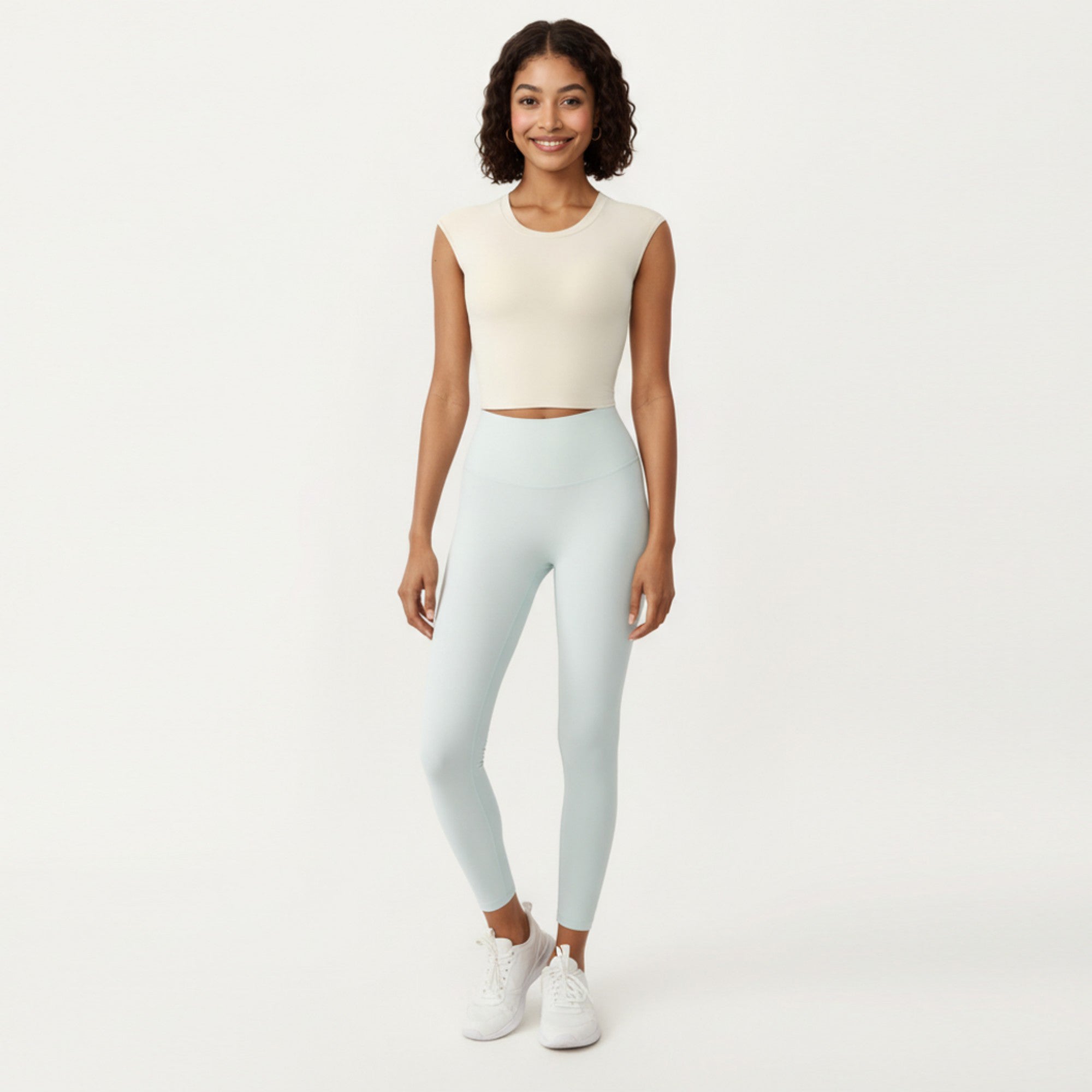 Anna-Kaci Active Women's Sleeveless Cropped Fitted Active Tank Top with Smooth Stretch Fabric and Crew Neckline