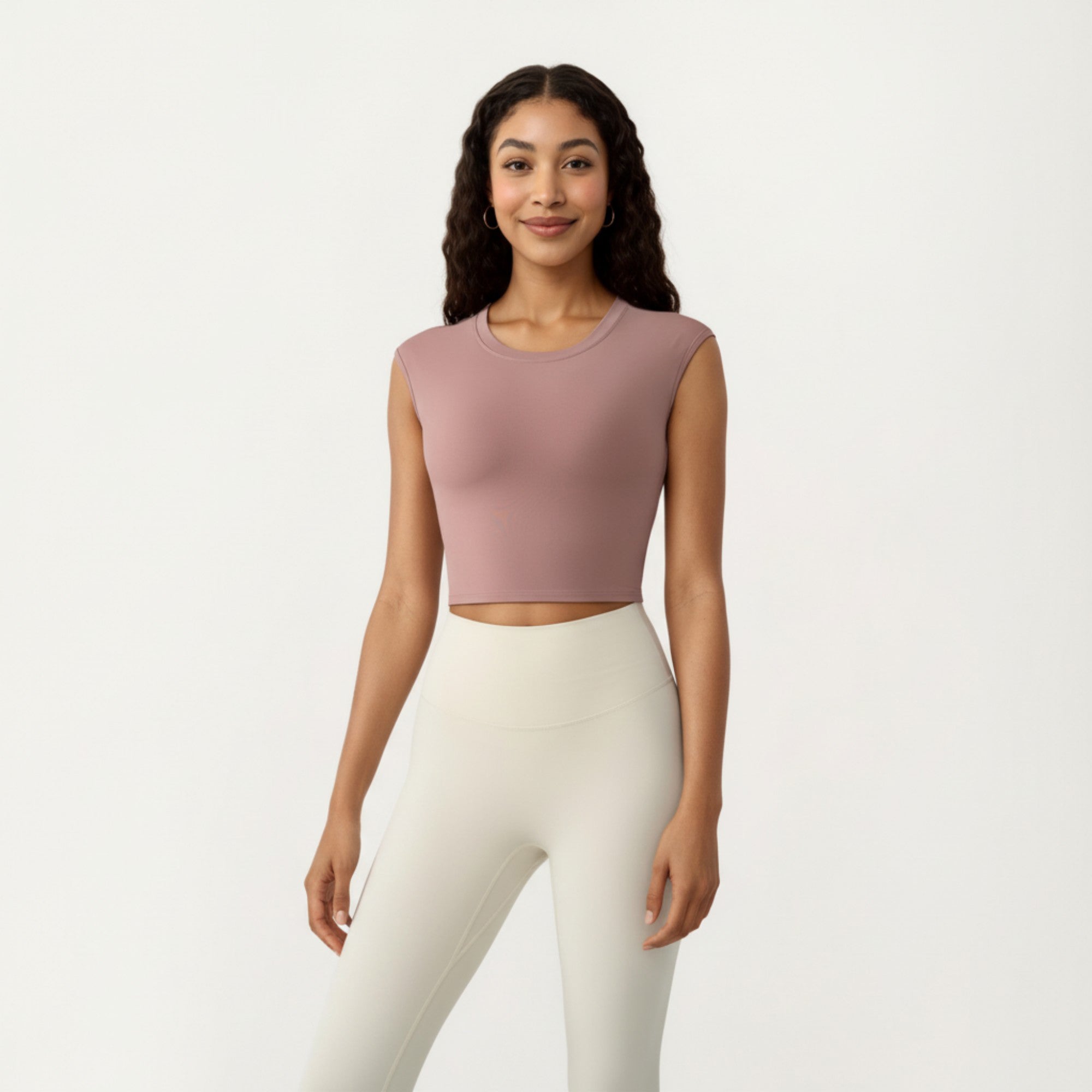 Anna-Kaci Active Women's Sleeveless Cropped Fitted Active Tank Top with Smooth Stretch Fabric and Crew Neckline