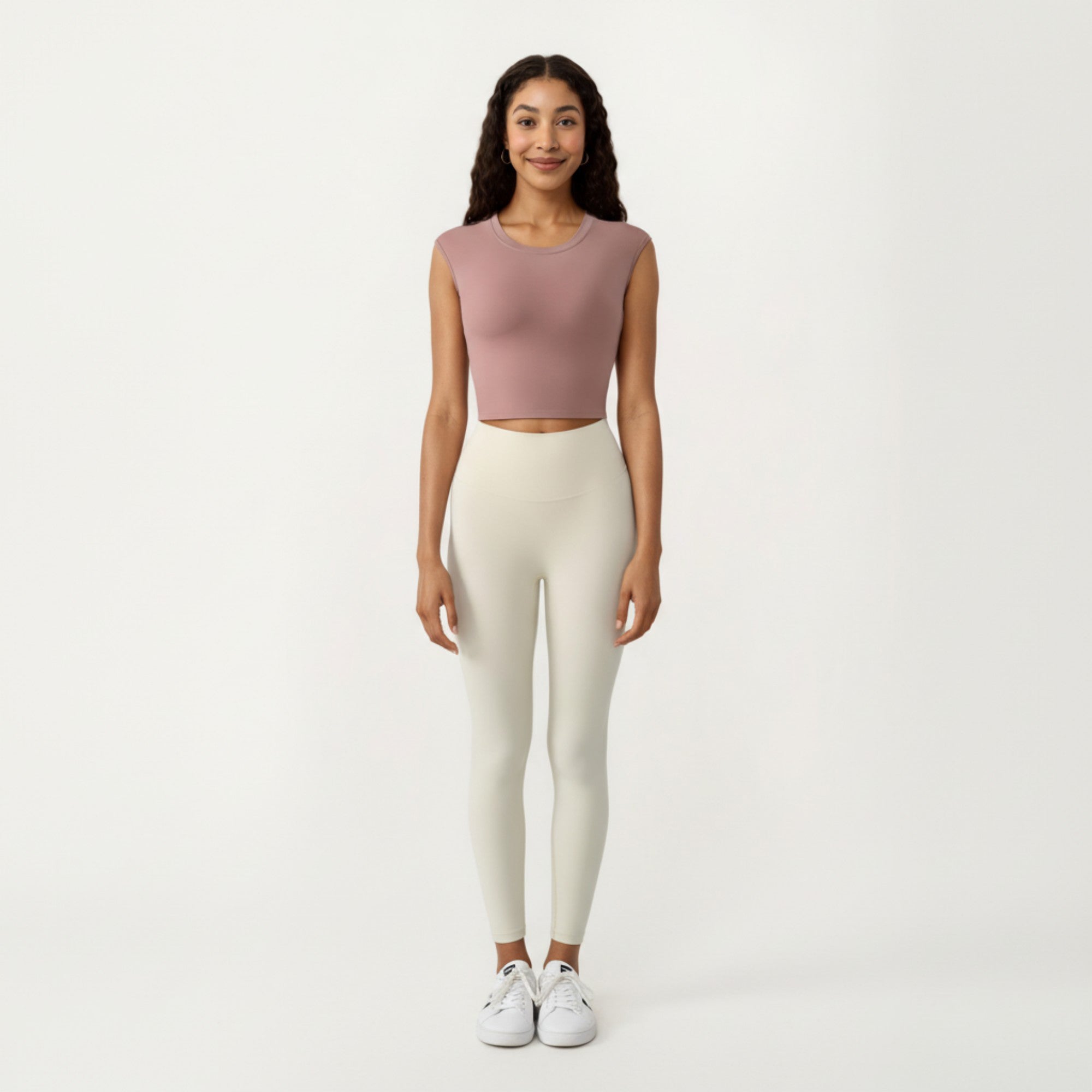 Anna-Kaci Active Women's Sleeveless Cropped Fitted Active Tank Top with Smooth Stretch Fabric and Crew Neckline