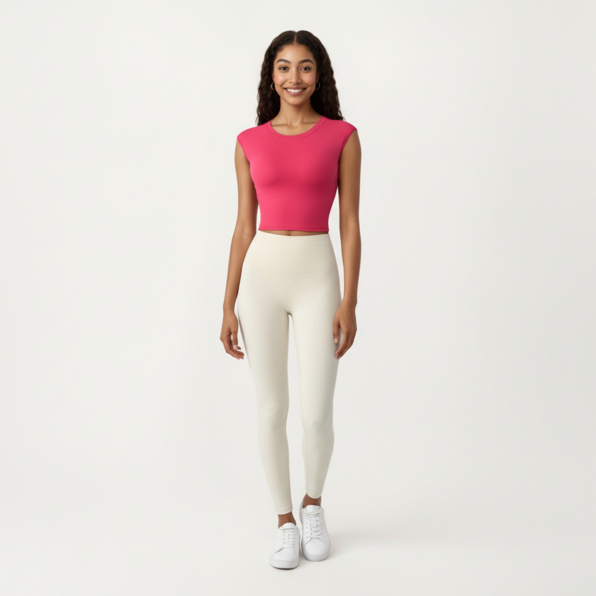 Anna-Kaci Active Women's Sleeveless Cropped Fitted Active Tank Top with Smooth Stretch Fabric and Crew Neckline