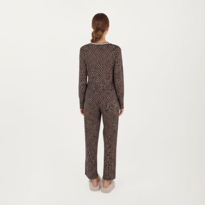 Anna-Kaci Lounge Women's 3-Piece Set Long Sleeve Padded Button Top, Camisole, and Relaxed Fit Pants Pajama Set with Soft Knit Fabric