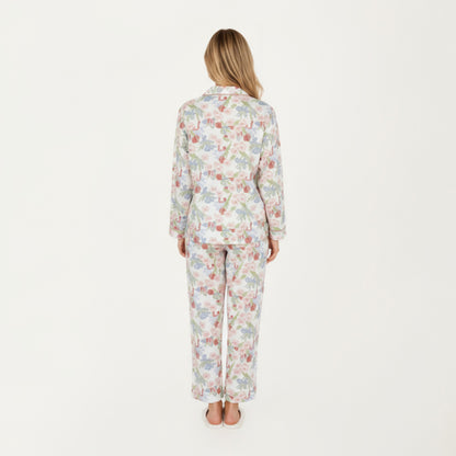 Anna-Kaci Lounge Women's 2-Piece Set Floral Print Button-Up Long Sleeve Pajama Top and Matching Pants