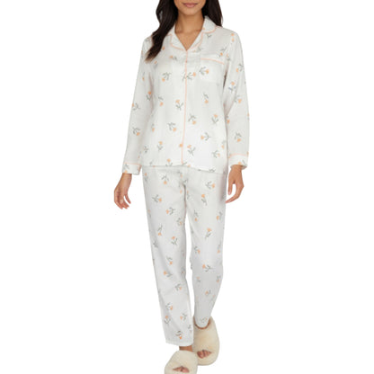 Anna-Kaci Lounge Women's 2-Piece Set Long Sleeve Sleep Shirt with Floral Pattern and Coordinating Lounge Pants