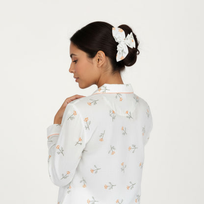 Anna-Kaci Lounge Women's 2-Piece Set Long Sleeve Sleep Shirt with Floral Pattern and Coordinating Lounge Pants