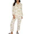 Anna-Kaci Lounge Women's 2-Piece Set Button-Up Floral Print Long Sleeve Sleep Shirt with Matching Relaxed Fit Pants