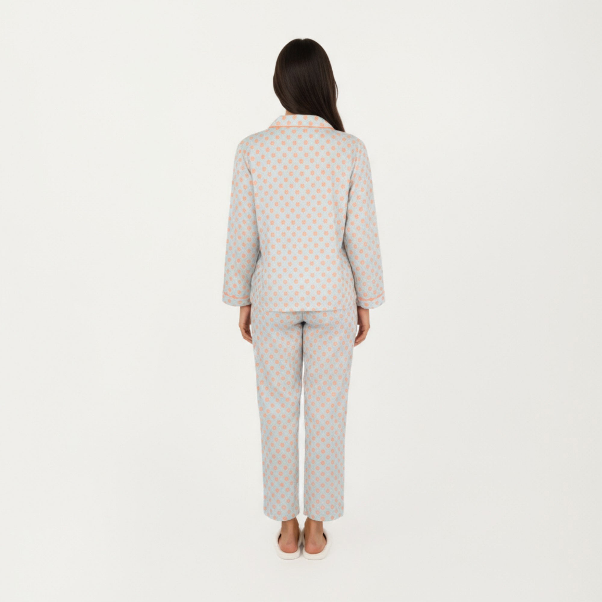 Anna-Kaci Lounge Women's 2-Piece Set Long Sleeve Button-Up Pajama Top with Matching Relaxed Fit Printed Pants