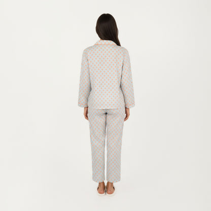 Anna-Kaci Lounge Women's 2-Piece Set Long Sleeve Button-Up Pajama Top with Matching Relaxed Fit Printed Pants
