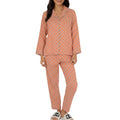 Anna-Kaci Lounge Women's 2-Piece Set Long Sleeve Button-Up Pajama Top with Matching Relaxed Fit Printed Pants