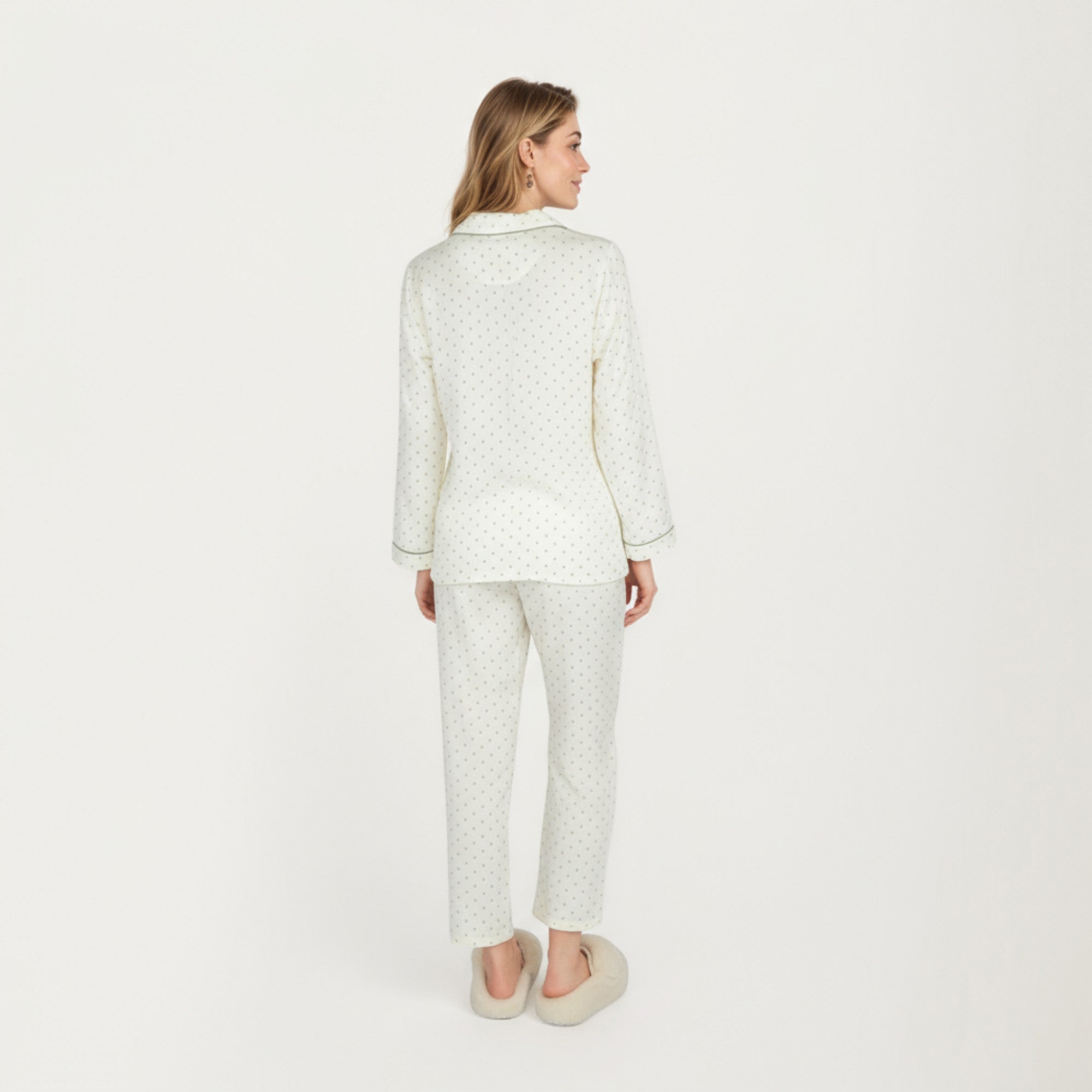 Anna-Kaci Lounge Women's 2-Piece Set Button Front Pajama Top with Contrast Piping and Relaxed Fit Pants