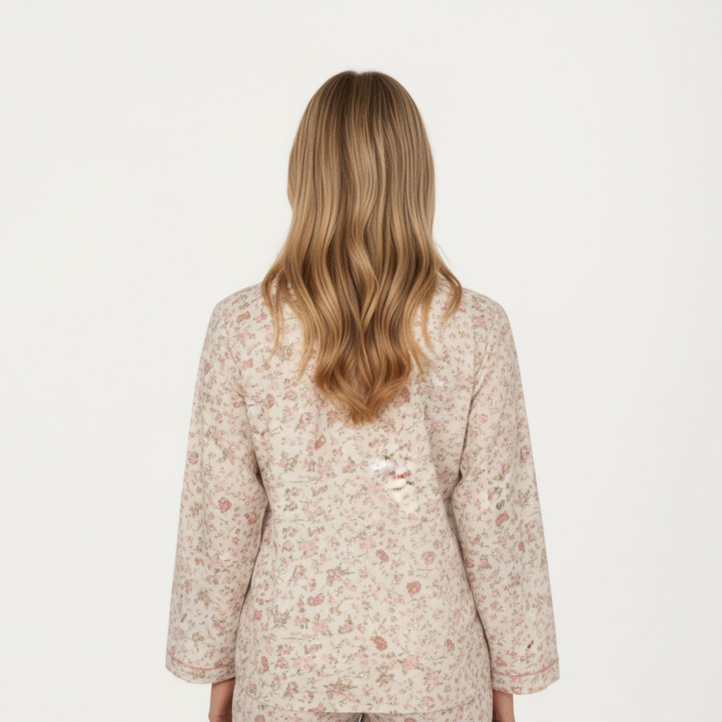 Anna-Kaci Lounge Women's 2-Piece Set Button Front Floral Print Pajama Top with Notched Collar and Relaxed Pants