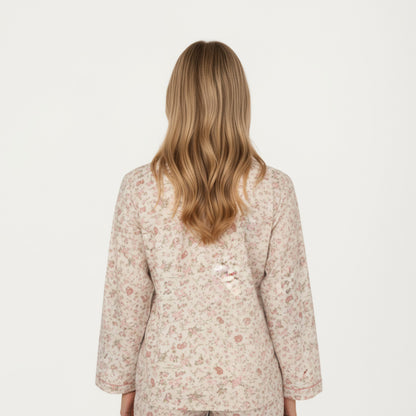 Anna-Kaci Lounge Women's 2-Piece Set Button Front Floral Print Pajama Top with Notched Collar and Relaxed Pants