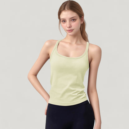 Anna-Kaci Active Women's Scoop Neck Fitted Activewear Tank Top with Racerback Design and Soft Stretch Fabric